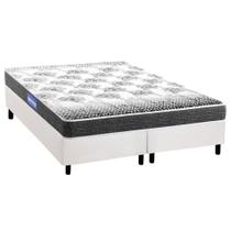 Cama Box Queen: Colchão Espuma Probel Guarda Costas Resistente + Base CRC Courano White(158x198) Cama Box Queen: Colchão Espuma Probel Guarda Costas Resistente + Base CRC Courano White(158x198)