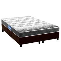Cama Box Queen: Colchão Espuma Probel Guarda Costas Resistente Double Face + Base CRC Suede Brown(158x198) Cama Box Queen: Colchão Espuma Probel Guarda Costas Resistente Double Face + Base CRC Suede Brown(158x198)