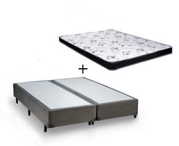 Cama Box Queen Colchão Mola Ensacada Acolchões + Box Sintético 70x158x198