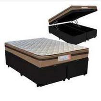 Cama Box Queen Colchão Mola Ensacada Belos Sonhos + Box Sintético 65x158x198 Cinza Cama Box Queen Colchão Mola Ensacada Belos Sonhos + Box Sintético 65x158x198 Cinza