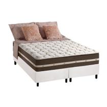 Cama Box Queen: Colchão Molas Anjos Superlastic Classic + Base CRC Courano Branco(158x198) Cama Box Queen: Colchão Molas Anjos Superlastic Classic + Base CRC Courano Branco(158x198)