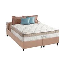 Cama Box Queen: Colchão Molas Anjos Superlastic King Best + Base CRC Suede Bege(158x198)