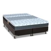 Cama Box Queen: Colchão Molas Bonnel Castor Class + Base CRC Suede Black(158x198) Cama Box Queen: Colchão Molas Bonnel Castor Class + Base CRC Suede Black(158x198)