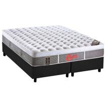 Cama Box Queen: Colchão Molas Castor Pocket Gold Star Light Stress Oxygen New Plush + Base CRC Suede Gray(158x198)