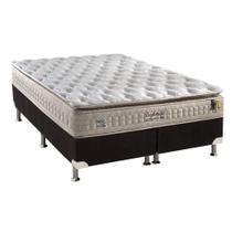 Cama Box Queen: Colchão Molas Ensacadas Anjos MasterPocket Confortable + Base CRC Suede Black(158x198)