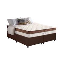 Cama Box Queen: Colchão Molas Ensacadas Anjos MasterPocket New King + Base Courano Brown(158x198) Cama Box Queen: Colchão Molas Ensacadas Anjos MasterPocket New King + Base Courano Brown(158x198)