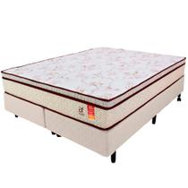 Cama Box Queen Colchão Molas Ensacadas + Box Microfibra Bege BF 158x198x57cm Cama Box Queen Colchão Molas Ensacadas + Box Microfibra Bege BF 158x198x57cm
