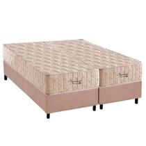 Cama Box Queen: Colchão Molas Ensacadas D Angelis Anjos AnjosHotel + Base CRC Suede Clean (158x198)