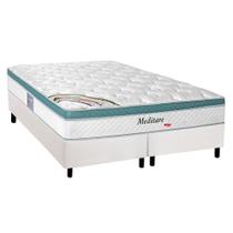 Cama Box Queen: Colchão Molas Ensacadas Herval MasterPocket Meditare + Base Courano Branco CRC(158x198) Cama Box Queen: Colchão Molas Ensacadas Herval MasterPocket Meditare + Base Courano Branco CRC(158x198)