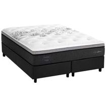 Cama Box Queen: Colchão Molas Ensacadas Herval Partenon C1629 ViscoGel + Base CRC Suede Gray (158x198x33) Cama Box Queen: Colchão Molas Ensacadas Herval Partenon C1629 ViscoGel + Base CRC Suede Gray (158x198x33)
