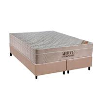 Cama Box Queen: Colchão Molas Ensacadas Ortobom Airtech + Base CRC Suede Clean (158x198)