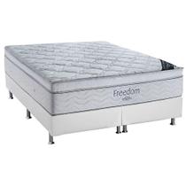 Cama Box Queen: Colchão Molas Ensacadas Ortobom SuperPocket Freedom Visco + Base CRC Courano Branco(158x198) Cama Box Queen: Colchão Molas Ensacadas Ortobom SuperPocket Freedom Visco + Base CRC Courano Branco(158x198)