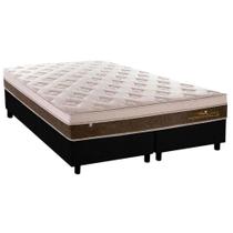 Cama Box Queen: Colchão Molas Ensacadas Plumatex MasterPocket Personalle + Base CRC Suede Black(158x198)