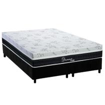 Cama Box Queen: Colchão Molas Ensacadas Polar Diamond + Base CRC Suede Black (158x198)