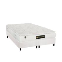 Cama Box Queen: Colchão Molas MasterPocket Ensacadas Luckspuma Lucksfaction Plus + Base CRC Courano White(158x198)