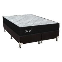 Cama Box Queen: Colchão Molas MasterPocket Ensacadas Orthoflex Tricot + Base CRC Suede Black(158x198)