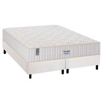 Cama Box Queen: Colchão Molas MasterPocket Ensacadas Plumatex Miami + Base CRC Courano Branco(158x198)