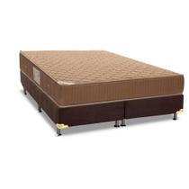 Cama Box Queen: Colchão Molas Ortobom Hotelaria Multilastic Orthotel + Base CRC Suede Brown(158x198)