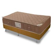Cama Box Queen: Colchão Molas Ortobom Hotelaria Nanolastic Orthotel Spring + Base CRC Marrom(158x198) Cama Box Queen: Colchão Molas Ortobom Hotelaria Nanolastic Orthotel Spring + Base CRC Marrom(158x198)
