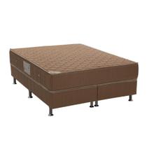 Cama Box Queen: Colchão Molas Ortobom Hotelaria Nanolastic Orthotel Spring + Base CRC Orthotel Marrom(158x198) Cama Box Queen: Colchão Molas Ortobom Hotelaria Nanolastic Orthotel Spring + Base CRC Orthotel Marrom(158x198)