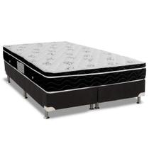 Cama Box Queen: Colchão Molas Ortobom Nanolastic Physical Spring + Base CRC Suede Black(158x198)