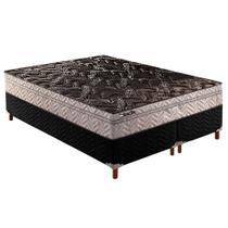 Cama Box Queen: Colchão Molas Paropas Extrapedic UniBlack + Base CRC Rústico Black(158x198)