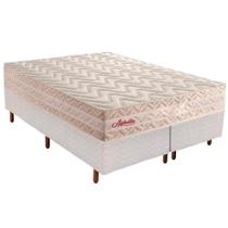 Cama Box Queen: Colchão Molas Paropas MasterPocket Ensacadas Aghata + Base CRC Rústico Branco(158x198)