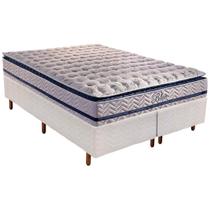 Cama Box Queen: Colchão Molas Paropas MasterPocket Ensacadas Blue + Base CRC Rústico Branco(158x198) Cama Box Queen: Colchão Molas Paropas MasterPocket Ensacadas Blue + Base CRC Rústico Branco(158x198)