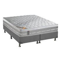 Cama Box Queen: Colchão Molas Pocket Ensacadas Castor Premium Gel + Base CRC Suede Gray (158x198) Cama Box Queen: Colchão Molas Pocket Ensacadas Castor Premium Gel + Base CRC Suede Gray (158x198)