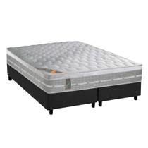 Cama Box Queen: Colchão Molas Pocket Ensacadas Castor Premium Gel + Base CRC Suede Gray (158x198)