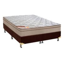 Cama Box Queen: Colchão Molas Pocket Ensacadas Castor Revolution Híbrido + Base CRC Suede Marrom(158x198)