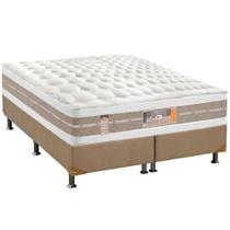 Cama Box Queen: Colchão Molas Pocket Ensacadas Castor Silver Star Air + Base CRC Suede Clean (158x198)