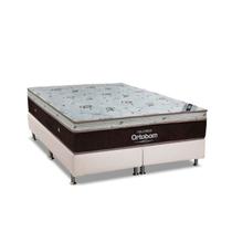 Cama Box Queen: Colchão Molas SuperPocket Ensacadas Ortobom Sleep King + Box Suede White (158x198)