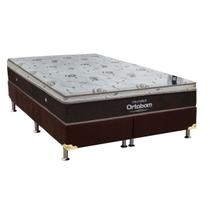 Cama Box Queen: Colchão Molas SuperPocket Ensacadas Ortobom Sleep King Látex + Base CRC Suede Brown (158x198) Cama Box Queen: Colchão Molas SuperPocket Ensacadas Ortobom Sleep King Látex + Base CRC Suede Brown (158x198)