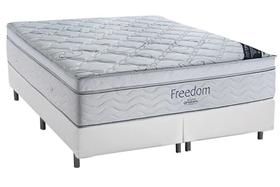 Cama Box Queen + Colchão Ortobom De Molas Freedom 66x158x198 Cama Box Queen + Colchão Ortobom De Molas Freedom 66x158x198