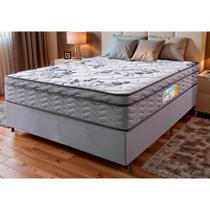 Cama Box Queen Colchão OrtoMove + Box Desmontável 158x198x65 One Face Espuma D45 Cinza
