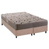 Cama Box Queen: Colchão Ortopédico Herval AG65 Fort + Base CRC Suede Clean(158x198)
