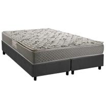 Cama Box Queen: Colchão Ortopédico Herval AG65 Fort Black + Base CRC Suede Gray (158x198) Cama Box Queen: Colchão Ortopédico Herval AG65 Fort Black + Base CRC Suede Gray (158x198)