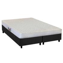 Cama Box Queen: Colchão Ortopédico Herval AG65 Frontier + Base CRC Suede Gray(158x198)