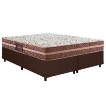 Cama Box Queen: Colchão Ortopédico Herval D28/AG65 Bermont + Base CRC Courano Brown(158x198)