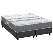 Cama Box Queen: Colchão Ortopédico Herval D60 / AG65 Timeless + Base CRC Suede Gray (158x198)