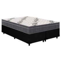 Cama Box Queen: Colchão Ortopédico Ortobom D33/EP Anatômico Airtech 100 + Base CRC Courano Black(158x198)