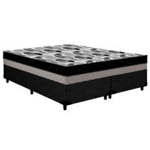 Cama Box Queen: Colchão Ortopédico Ortobom D33/EP Anatômico ISO 100 Double Face + Base CRC Courano Black(158x198x20) Cama Box Queen: Colchão Ortopédico Ortobom D33/EP Anatômico ISO 100 Double Face + Base CRC Courano Black(158x198x20)
