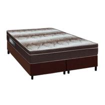 Cama Box Queen: Colchão Ortopédico Ortobom Light + Base CRC Courano Brown(158x198) Cama Box Queen: Colchão Ortopédico Ortobom Light + Base CRC Courano Brown(158x198)