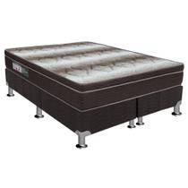 Cama Box Queen: Colchão Ortopédico Ortobom Light OrtoPillow + Base CRC Courano Black(158x198)