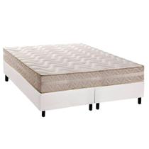 Cama Box Queen: Colchão Ortopédico Paropas D28 / Master AG80 Clean Double Face 17 + Base CRC Courano White (158x198)