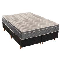 Cama Box Queen: Colchão Ortopédico Paropas D45/EP Anatômico Confort Mega Firme + Base CRC Fantasy Black(158x198)