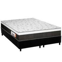 Cama Box Queen: Colchão Ortopédico Plumatex D28 Anatômico Falcon Ultra Firme + Base CRC Suede Black (158x198)