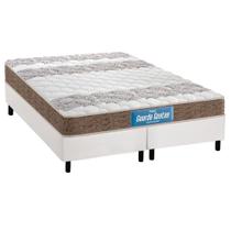 Cama Box Queen: Colchão Ortopédico Probel D33/EP Guarda Costas Próintense Double Face+ Base CRC Courano White(158x198)