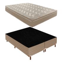 Cama Box Queen com Colchão D28 Unique Anatômico 25x158x198cm e Base Florença